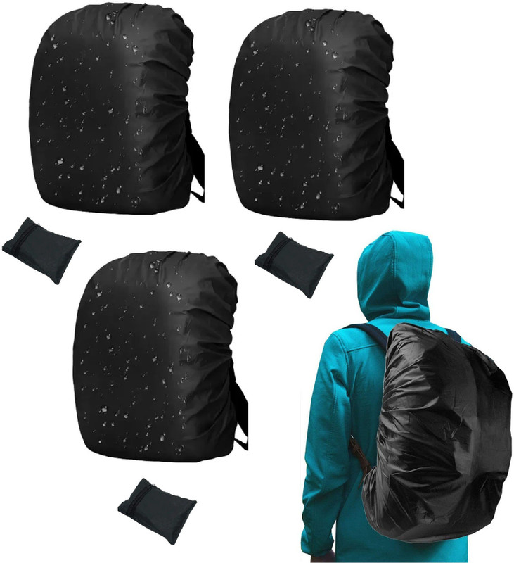 eVOID BC-01 Duckback Backpack Cover ,Triple Waterproofing, Antislip Buckle Strap Luggage Cover(NA, Black)