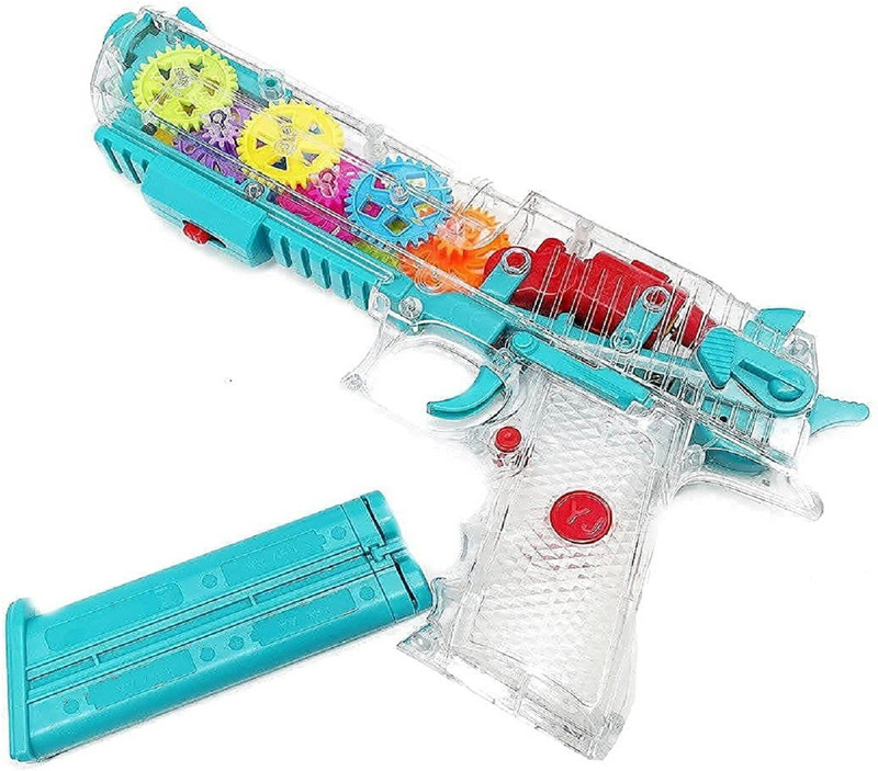 KTRS Gear Gun with 3D Lights and Music Pretend Play Toy Gun Kids Baby Toy Multi Color(Multicolor)