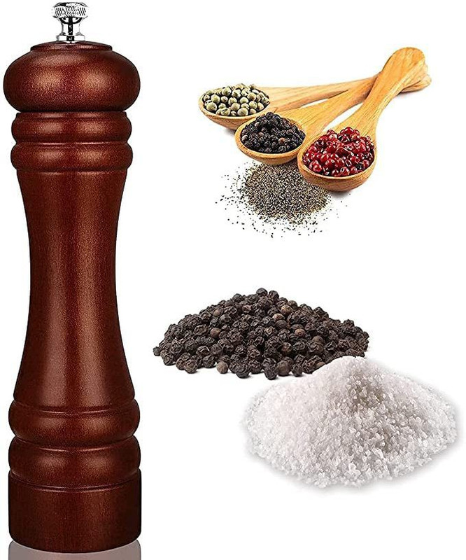 GVJ TRADERS Adjustable Ceramic Rotor Wooden Traditional Pepper Mill(Multicolor, Pack of 1)