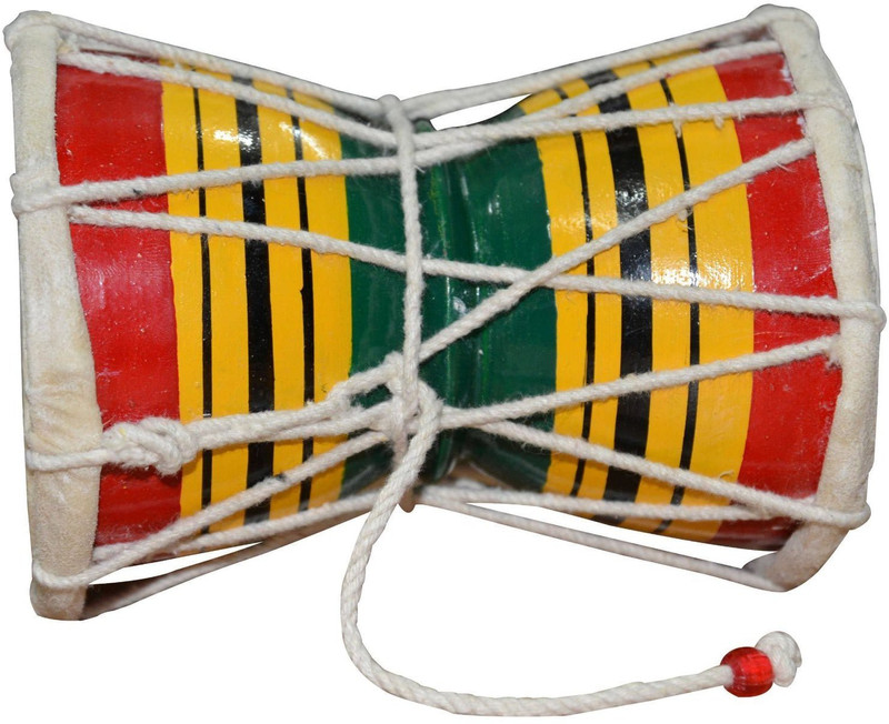 MODERNCOLLECTION Handmade Wooden Damroo for Kids Indian Musical Instrument Damru Toy Gift Rattle(Multicolor)