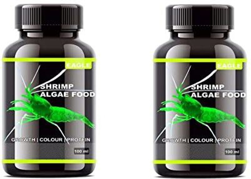 EAGLE Shrimp Algae Fish Food, 100ML (Pack of 2) | Growth | Colour | Protein REDBEAKS 0.1 kg (2x0.05 kg) Dry Adult, New Born, Senior, Young Fish Food