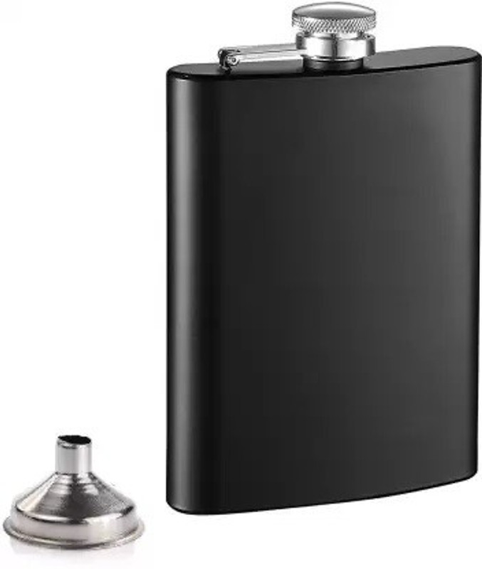 Mishva Black Brewers Choice Alcoholic Drinks Wine Whiskey Or Liquor Holder Stainless Steel Hip Flask(230 ml)