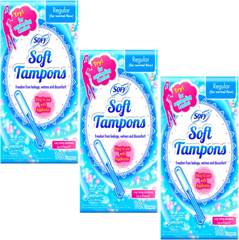 SOFY SOFT TAMPONS - SUPER 9+9+9 pack of 3 Tampons(Pack of 3)