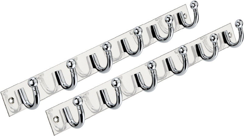 APERSON Premium Stainless Steel BLACK 6 Pins Cloth Hanger Cloth Hanger (Pack of 2) Hook Rail 6(Pack of 2)