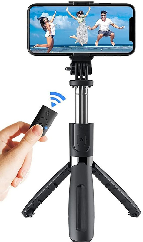 G2L Bluetooh Selfie Stick With Remote shutter Bluetooth Selfie Stick(Black, Remote Included)