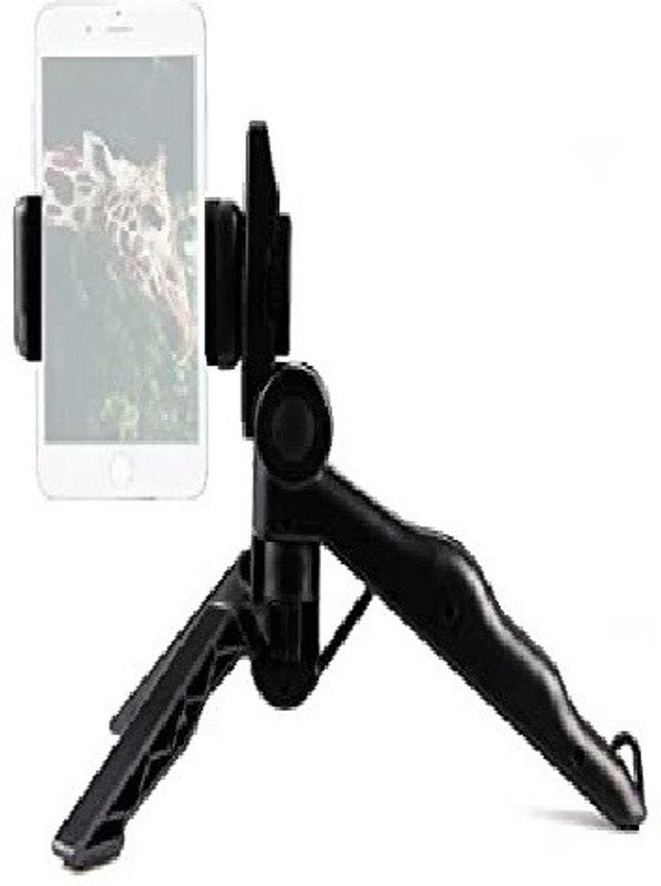 DHAN GRD Mobile Gun Holder with 2 in 1 Phone Holder Clip Lightweight Tripod Monopod, Monopod Kit, Tripod, Tripod Kit(Black, Supports Up to 500 g)