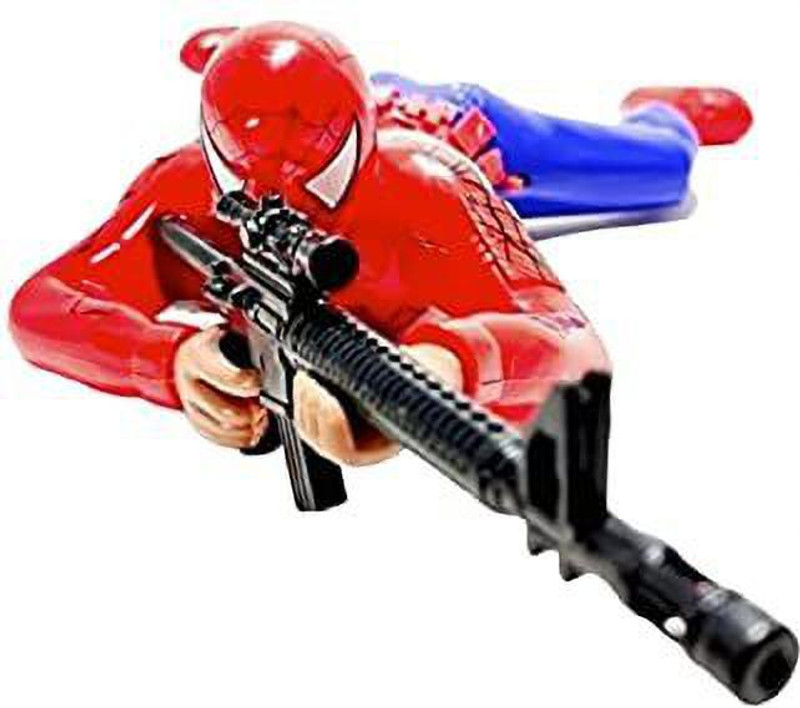 Nirmal Sales Spiderman Crawling Action Toy Gift Pack with Lights and Sound -.(Red)