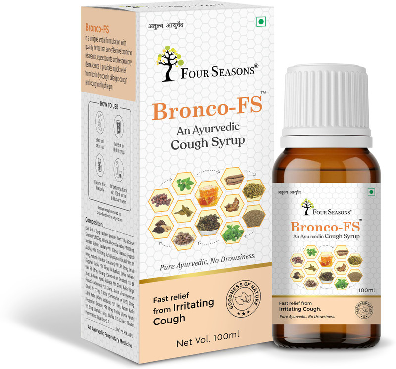 Four Seasons BRONCO-FS AYURVEDIC COUGH SYRUP | Helps in Painful Throat, Cough and Cold(100 ml)