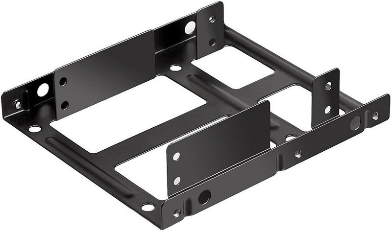 LipiWorld Pack Of 2 Dual 2.5 inch to 3.5 inch Internal Hard Disk Drive SSD/HDD Adapter 3.5 inch Shock Resistant SSD/HDD Adapter Mounting Kit Bracket(For Dual 2.5 inch to 3.5 inch Internal Hard Disk Drive Bracket, Black)