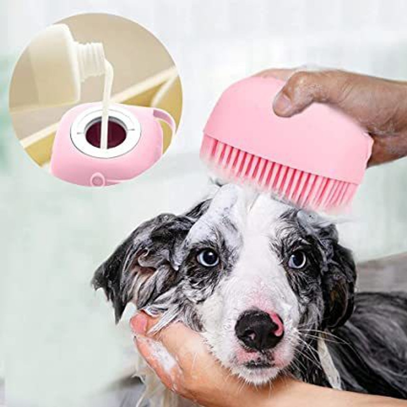 buddies cart Dog Trust Pet Bath Massage Brush Silicone Plain/ Bristle Brushes for Dog & Cat, Tortoise, Cow, Horse, Rabbit