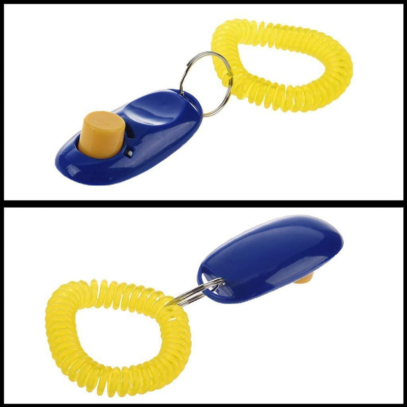 chullbull pet products Pet Training Clicker with Wrist Strap and Strap Hook for Dog/Cat Plastic Training Aid For Dog & Cat