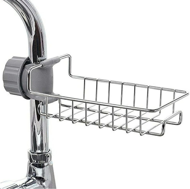 SAI CREATIONE Stainless Steel Adjusting Multifunctional Over Kitchen Sink Caddy rack(Silver)