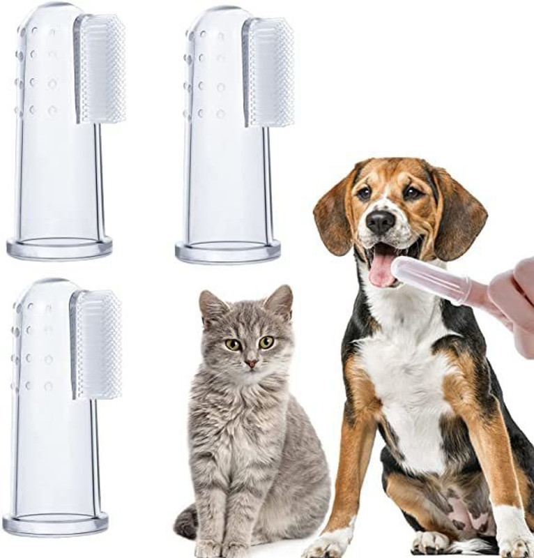 Jariso Dog Cat Soft Finger Toothbrush Pet Oral Dental Brush Pet Toothbrush(DOG)