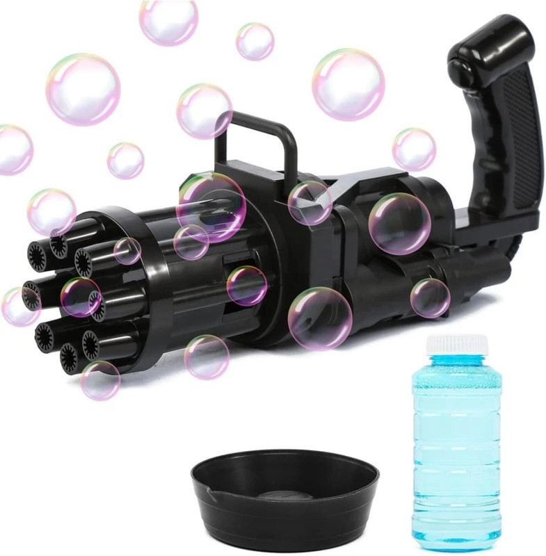 Swarnanukesh 8-Hole Electric Bubbles Gun for Toddlers | Gatling Bubble Gun Outdoor & Indoor Water Gun(Black)