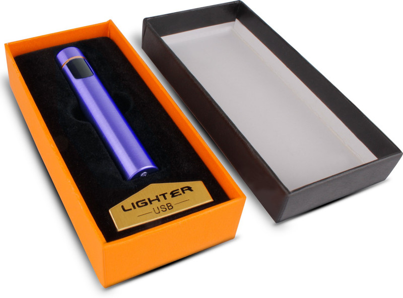 WRADER Sleek Rechargeable Flameless Cigarette Lighter with On/Off Touch Sensor Plasma Lighter Butane Free Cigarette Lighter for Smoking Windproof Cigarette Lighter(Blue)