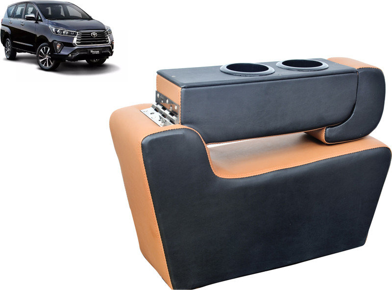 Visionent Wooden Baby Seat Cum Arm Rest for Innova Crysta (TAN) Car Armrest(Toyota, Innova Crysta)