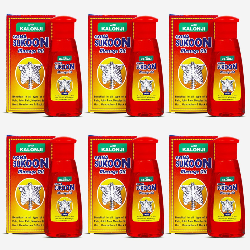 SONA HEALTH CARE Sona Sukoon Massage Oil For Pain Relief 50 ml (Pack of 6)(Pack of 6, 300 ml)