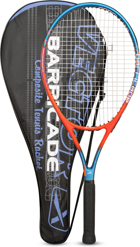 VECTOR X Barricade High Performance Graphite|Beginner Professional Adults Full Cover 27 " Multicolor Strung Tennis Racquet(Pack of: 1, 300 g)