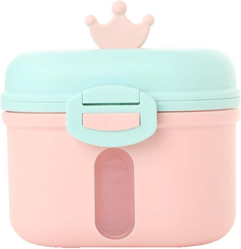 GUCHIGU Baby Portable Milk Powder container with spoon Set , BPA Free Food storage Box  - plastic(Pink)