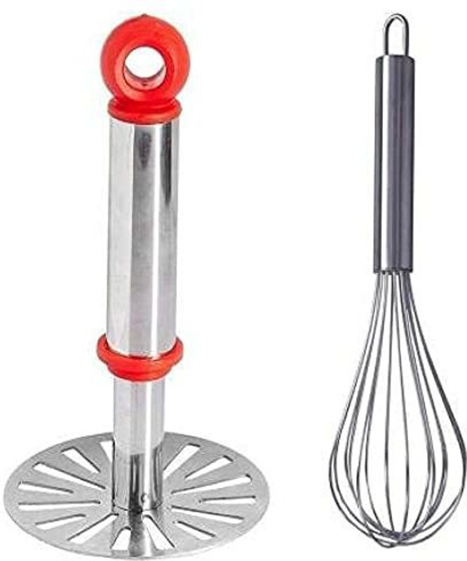 Finetouch Combo of Potato , Pav Bhaji Masher & Mixer Stainless Steel Masher