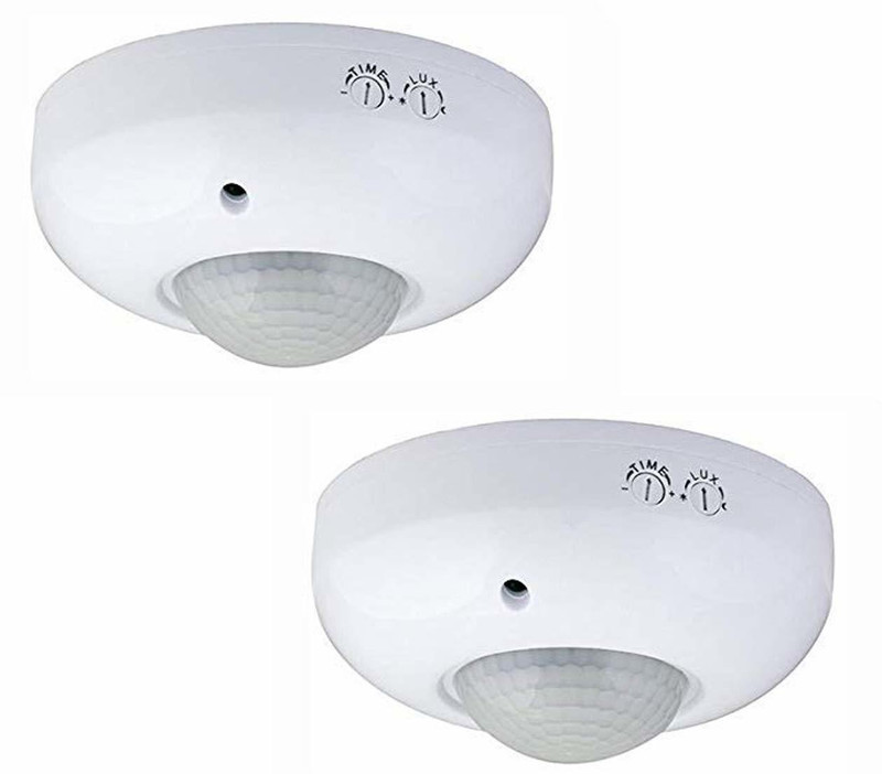 ACE-INNOVATIONS 2pc 360 Degree PIR Motion Sensor Switch with Light Sensor Ceiling Round Sensor Smart Switch(White)