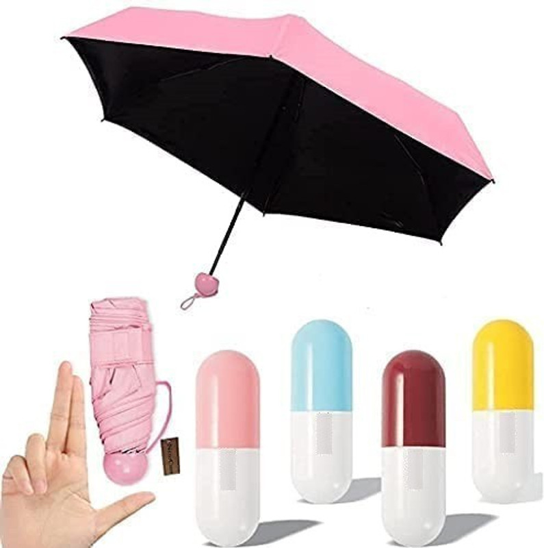 madhu store Mini Cute and Small Capsule Design Umbrella with Capsule Case Umbrella(Multicolor)