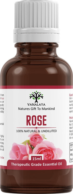 Vanalaya Rose essential oil Pure and Natural therapeutic grade(15 ml)