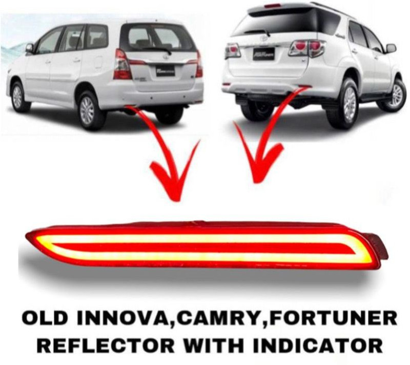 RohanEshop Old Innova, Fortuner, Camry 2013-15 Matrix Reflector with Indicator Type - E Car Reflector Light(Red)