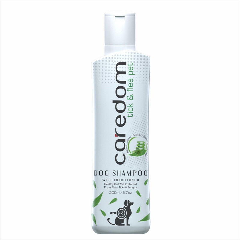 Caredom Flea and Tick Control Herbal Pet Dog Shampoo - Protected from Fleas, Ticks, Lices & Fungus Dog Shampoo(200 ml)