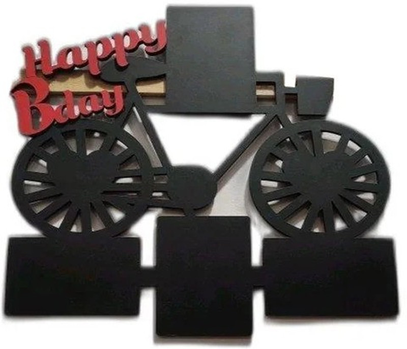 Raj Sublimation Black Wooden Bicycle Sublimation Photo Frame 12 inch Black Wooden Bicycle Sublimation Photo Frame(Black)