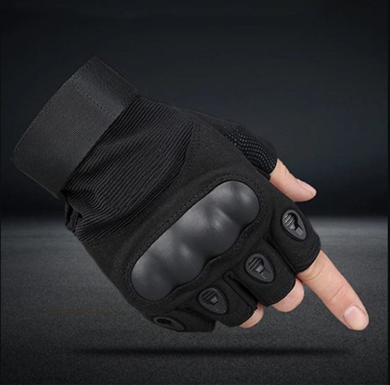 uRock Tactical Half Finger Gloves, Gym Gloves Fingerless Half Finger Gloves Riding Gloves(Black)