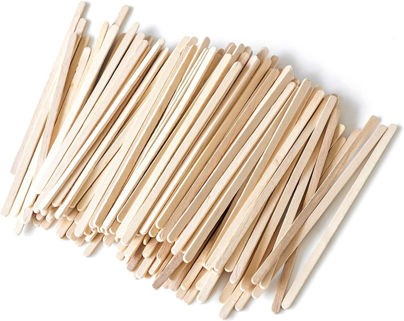 VLG Wooden Coffee Stirrer Sticks Disposable Drink Stirrers for Tea and Beverages Wooden 14 cm Stirrer(Brown Pack of 200)