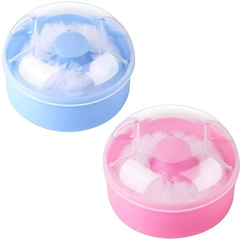 APOEM Powder Puff with Box Holder Container for New born baby and Kids set of 2 pcs(Multicolor)
