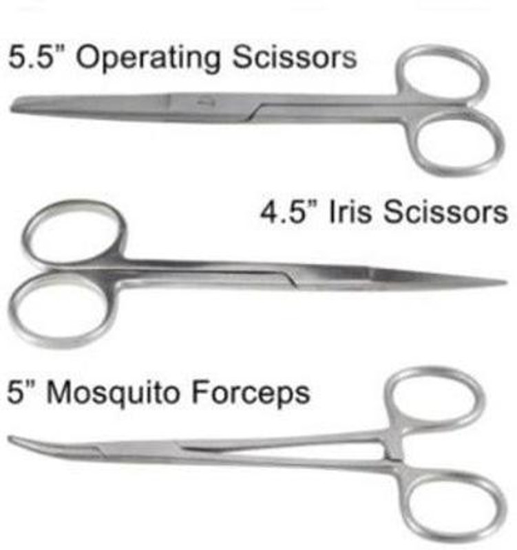 ARINEO Combo Pack of 3 Dressing Scissor Utility Forceps