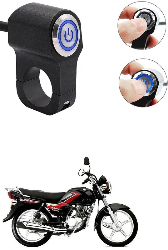 Qiisx CNC On/Off Motorcycle Handlebar Fitting With Light For Suzuki Heat Handle Bar Grip For Suzuki Universal For Bike(Pack of 1)