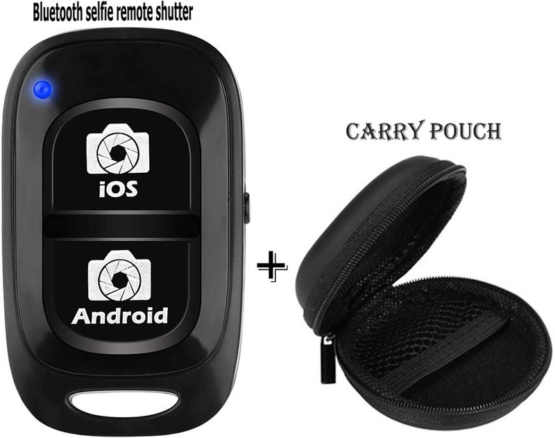 POZUB Wireless Video Photo Selfie Shutter Bluetooth +Carry Pouch Camera Remote Control(Black)