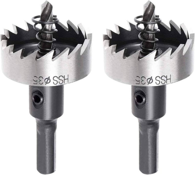 uptodateprouducts 35mm 2 Pcs HSS Tungsten Carbide Hole Saw Drill Bit, Metal Cutting Hole Saw for Metal Stainless Steel Wood