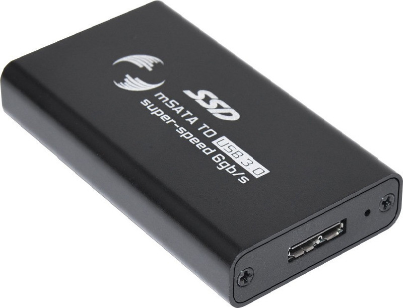 microware mSATA to USB 3.0 1.8" SSD Portable Casing/Enclosure 3 inch Hard Drive Enclosure(For mSATA, Black)