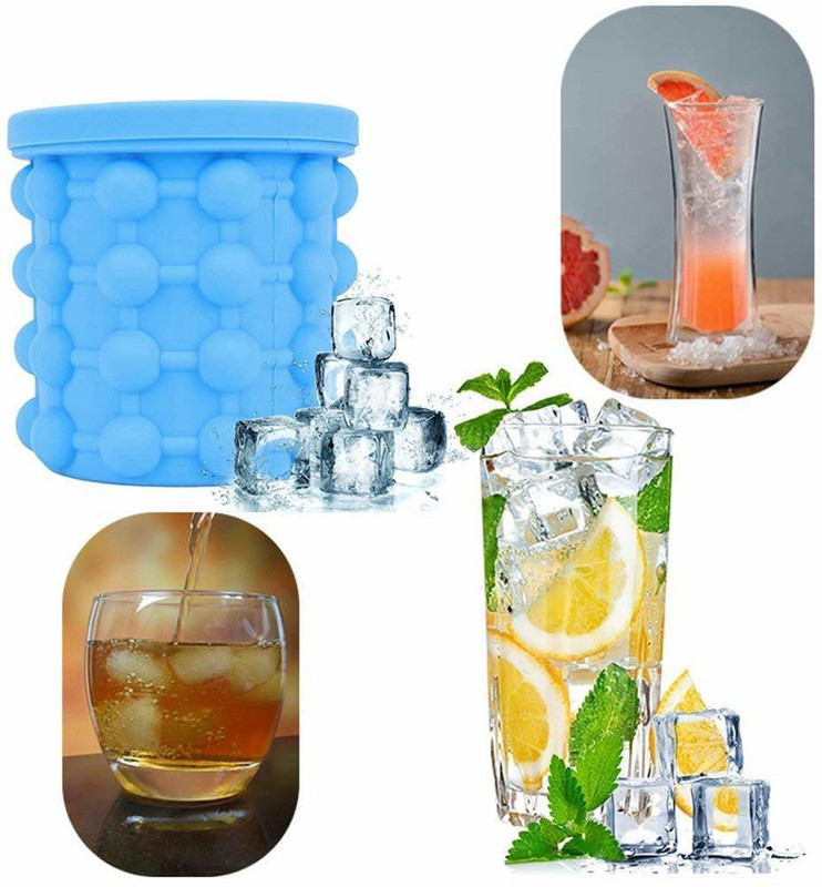 gadgetworld 1 L Silicone Ice Genie Ice Bucket(Blue)
