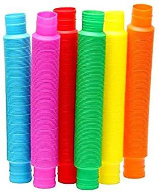 LIBRA Pack Of 6 Big Pop Tubes Sensory Toys Fidget Toys for Sensory Kids Toy for Kids(Multicolor)