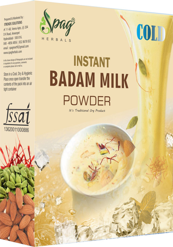 Spag HERBALS Instant cold saffron badam mix bits milk almond healthy powder(400 g)