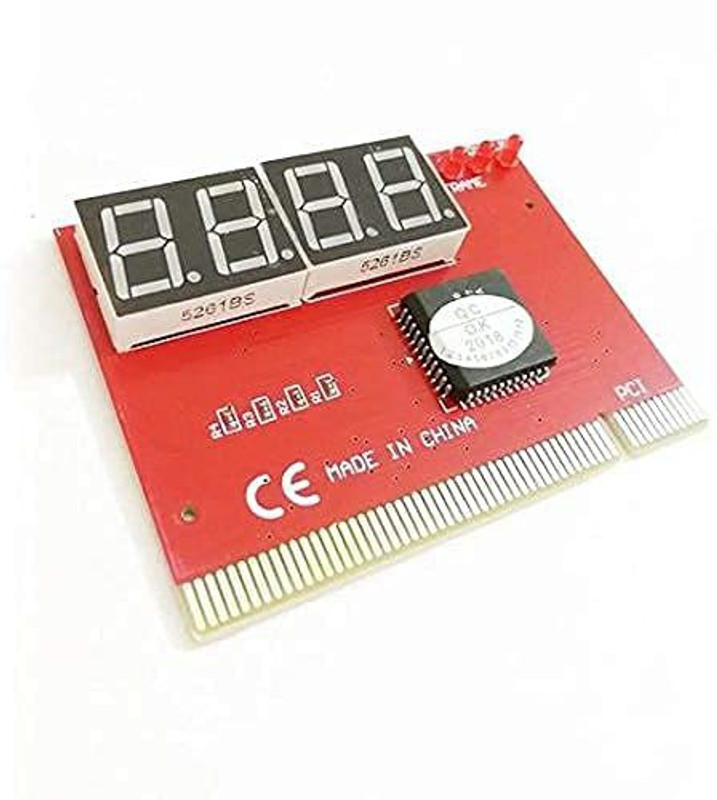 TECHGEAR PC Analyzer LED 4Digit Analysis Diagnostic Tester PC Analyzer Motherboard Tester 3.1 Mbps Data Card ,Calls not Supported(Red)