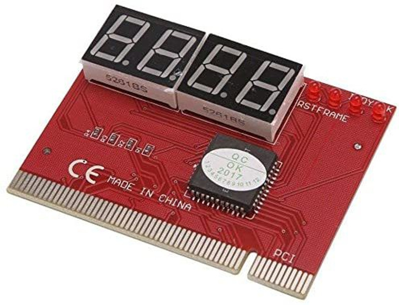 TECHGEAR PCI 4-Digit PC Motherboard Diagnostic Card with User Manual, Red 3.1 Mbps Data Card ,Calls not Supported(Red)