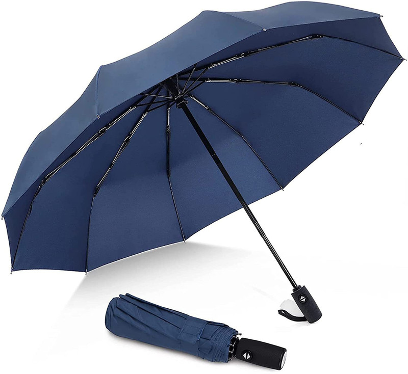 NILAMBER UV Coated Protection Umbrella for Summer Men,Women,Kids 3 Fold with Auto Open Umbrella(Black, Blue)