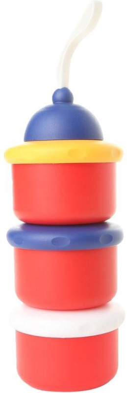 GUCHIGU 3-layer milk powder container for Baby - BPA free, Leak proof food storage box  - plastic(Red)