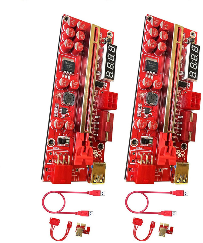 LipiWorld Pack Of 6 VER011-PRO Riser Card 10 Capacitors PCI-E 1X to 16X GDDR4 16 GB NVIDIA Chipset 64 bit 120 MHz Graphics Card