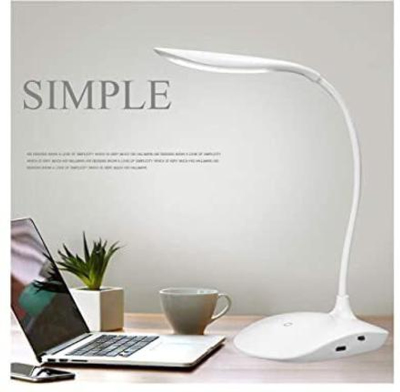 AKR Rechargeable LED Touch On Off Switch Student Reading Dimmer Study Lamp(35 cm, Pink, White)