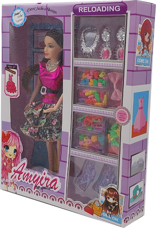 NV COLLECTION Cool Accessories Fashion Doll Set with Foldable Hands & Leg Best Birthday Gift(Multicolor)