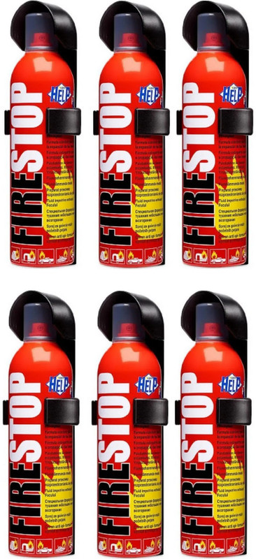 SAFEVERSE Non-Leakable Firestop 500 ml pack-6 Fire Extinguisher Mount(0.5 kg)