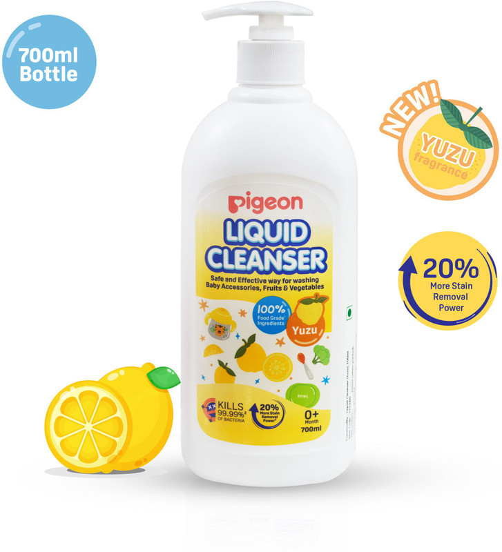 Pigeon Natural Baby Liquid Cleanser Anti-Bacterial for fruit, vegetables (Yuzu 700ml)(White)